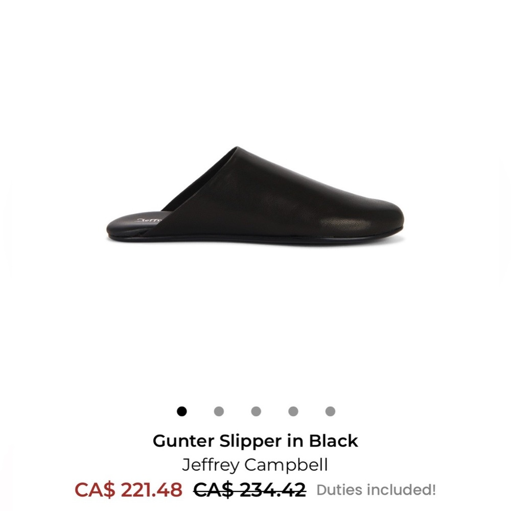 Jeffrey Campbell Black Leather Gunter mule